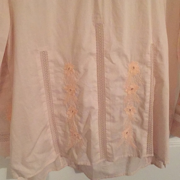 NWOT J. Crew Blush Light Pink Embroidered Blouse - Picture 3 of 4